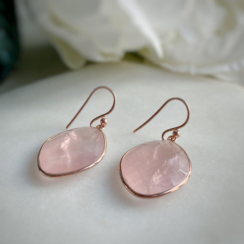 Rosie -  14K Rose Gold Vermeil Drop Earrings