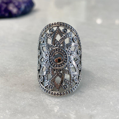 Silver Mandala Symbol Ring -NEW