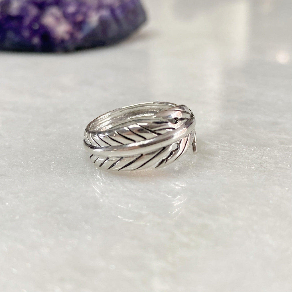 Silver Wrap Around Feather Ring