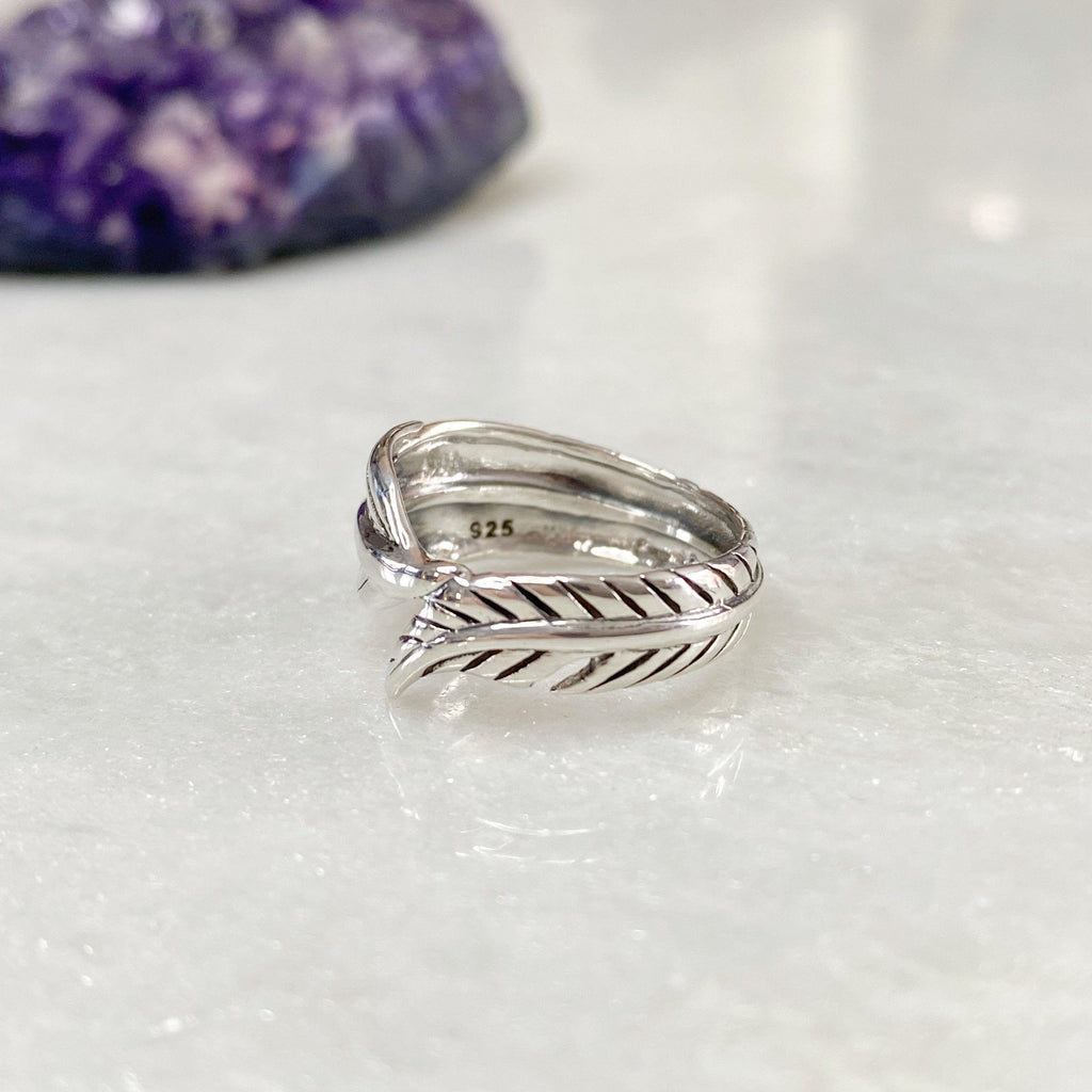 Silver Wrap Around Feather Ring