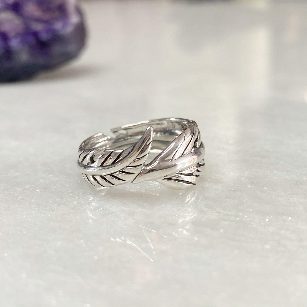 Silver Wrap Around Feather Ring