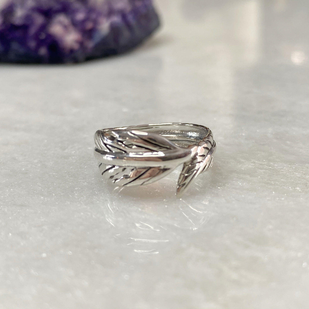 Silver Wrap Around Feather Ring