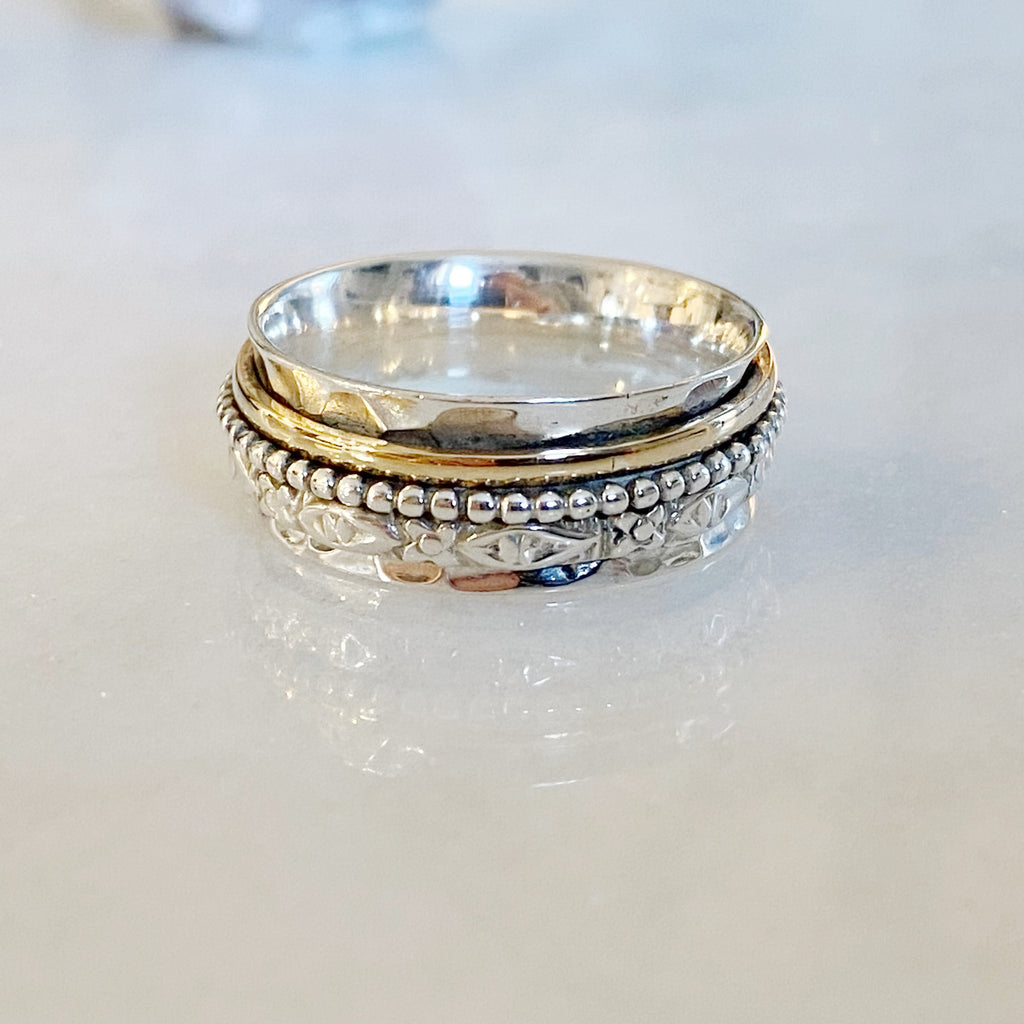 Moksha Sterling Silver Spinner Ring | Sterling Silver Spinning Rings