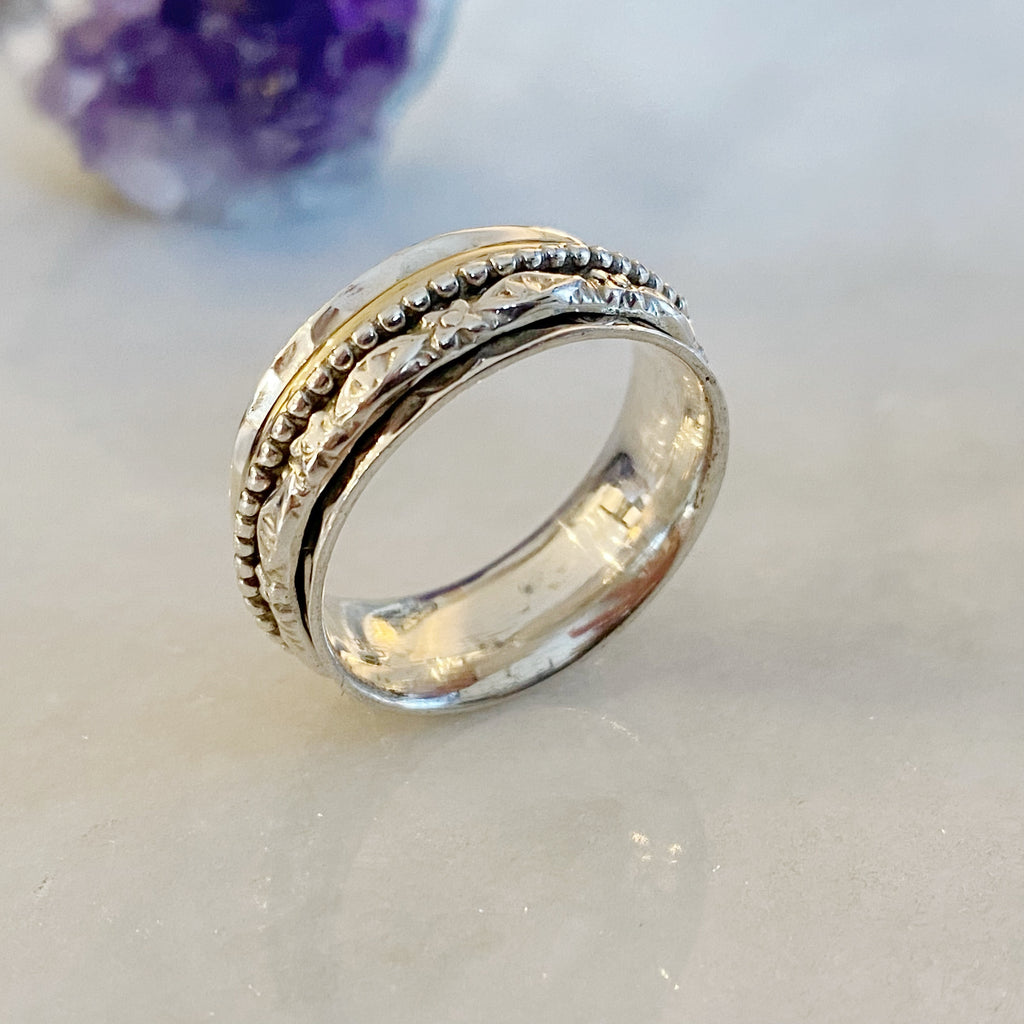 Moksha Sterling Silver Spinner Ring | Sterling Silver Spinning Rings