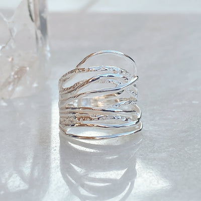 Silver Statement Freeform Ring | Handmade Sterling Silver Unique Rings