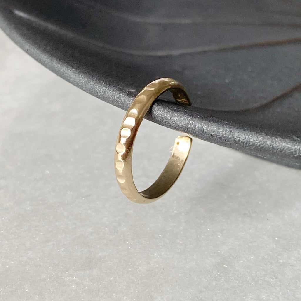 Hammered Gold Toe Ring | Gold Toe Rings | Handmade Toe rings