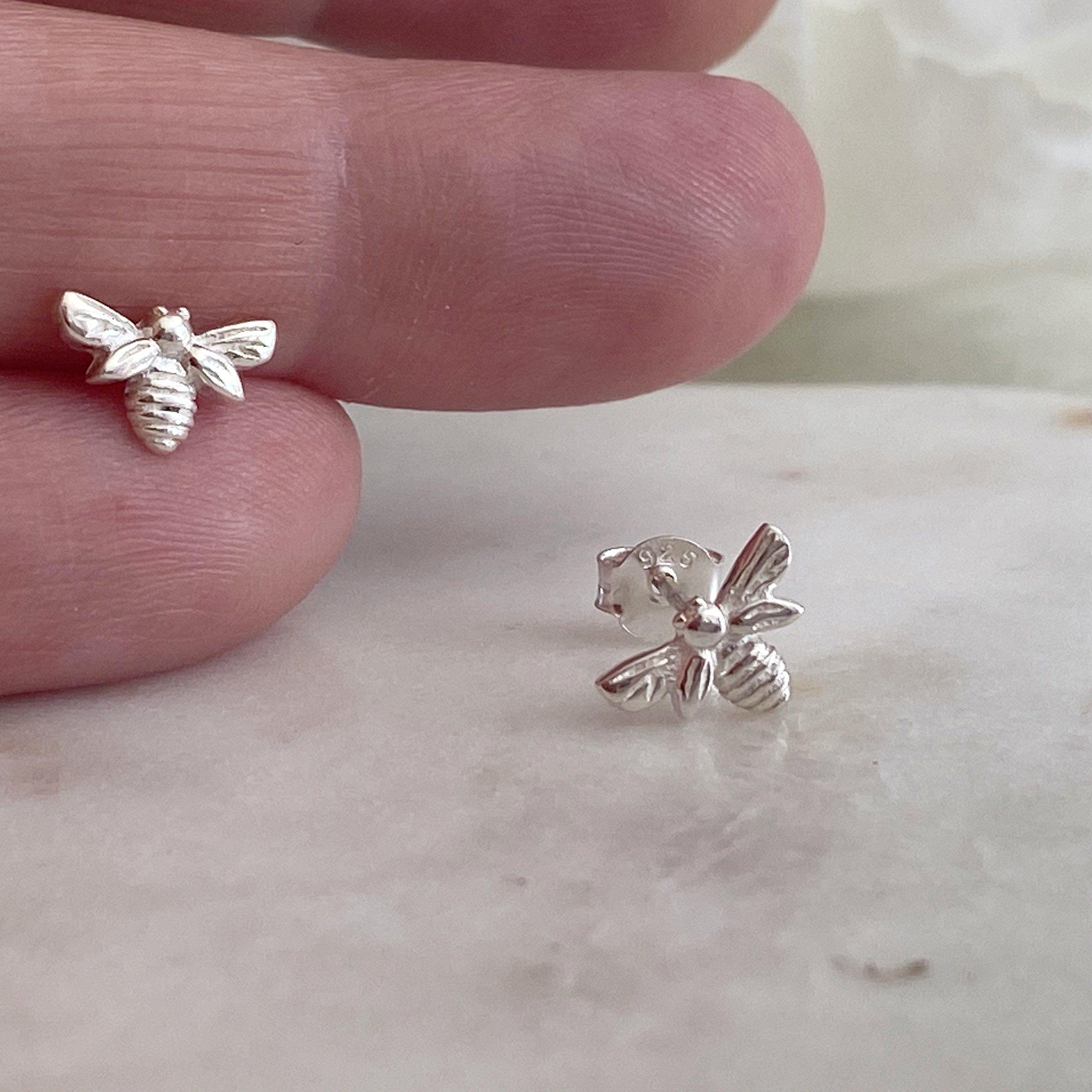Silver Bee Studs